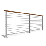 CAD Drawings AGS Stainless Inc. Cable Railing System with Wood Top